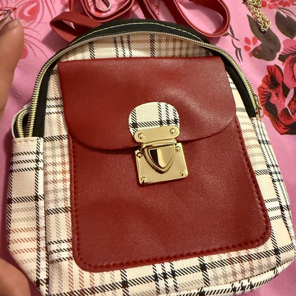 Plaid and Red Women's Backpack